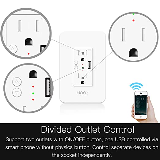 MOES WiFi Smart Wall Outlet 4