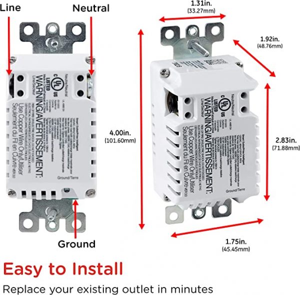 Enbrighten Zigbee Plug-In Smart Switch, Dual Outlet