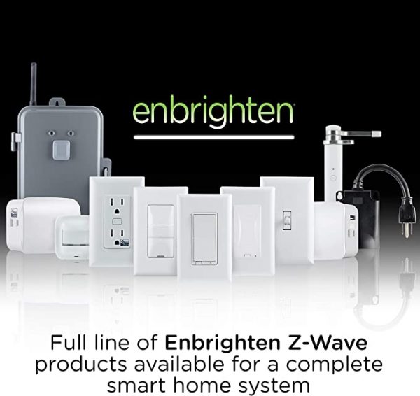 Enbrighten Z-Wave Smart Toggle Required, Ezlo Hub Ready, SimpleWire, Home Smart Assistant, Shop with White, - ZWave Google with QuickFit Switch 46202 and Extender, Compatible 3-Way Light Repeater/Range