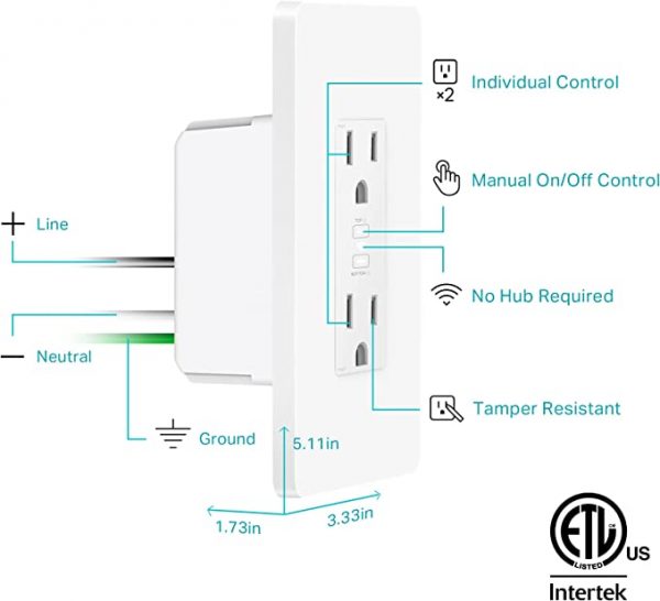 TP-Link HS103P2 Wi-Fi Smart Plug Lite (2-Pack)