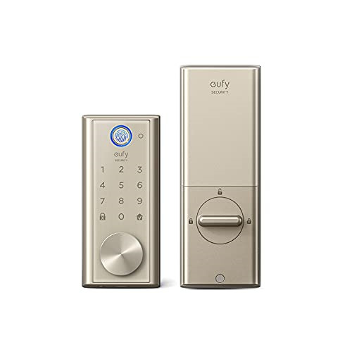 eufy Security Smart Lock Touch, Fingerprint Keyless Entry Door Lock, Bluetooth Electronic Deadbolt, Touchscreen Keypad, IP65 Weatherproofing, Compatible with Wi-Fi Bridge (Sold Separately)