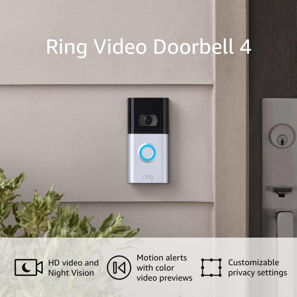 Ring Video Doorbell 4 – improved 4-second color video previews plus easy installation, and enhanced wifi – 2021 release