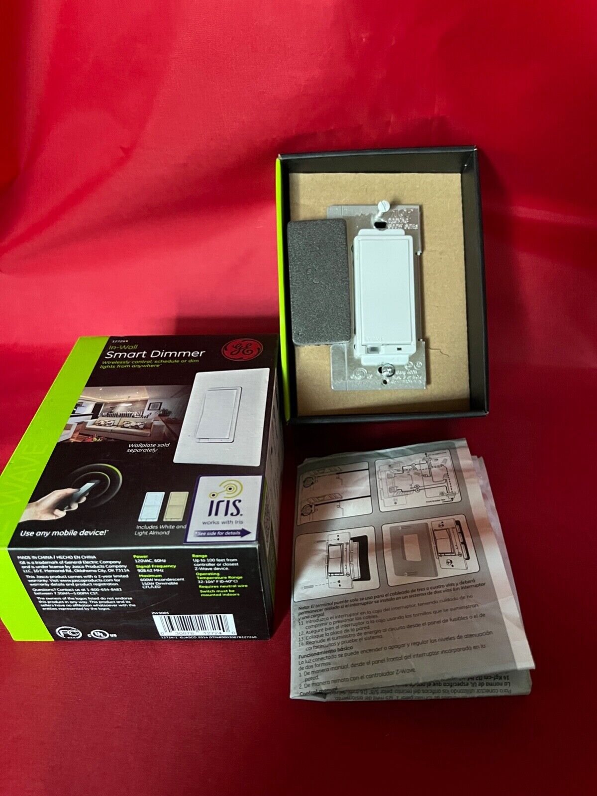 NEW GE In-Wall Smart Dimmer Z-Wave 600W #ZW3005 with Manual